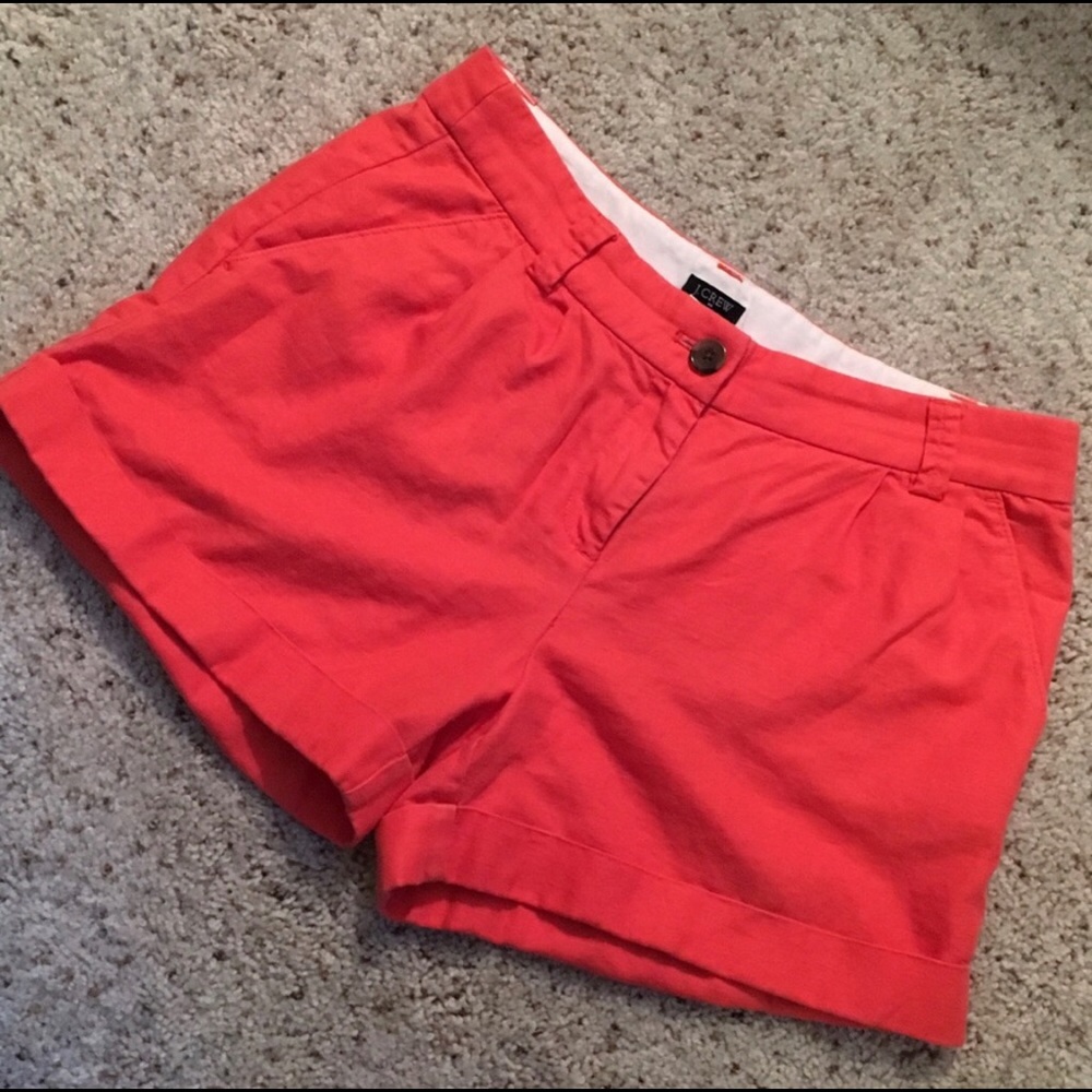 J. Crew Coral Linen 3.5” Shorts Size 4